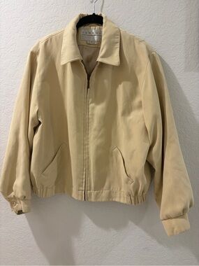 TEHAMA Beige Zip-Front Bomber Jacket